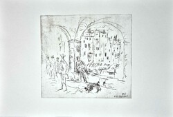 Borsos Miklós - Firenze 29 x 30,5 cm rézkarc 1959