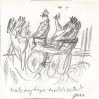 Borsos Miklós - 10 x 10 cm ceruza, papír