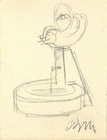Borsos Miklós - 13,5 x 10 cm ceruza, papír