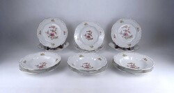 2B326 Régi paradicsommadaras Zsolnay porcelán étkészlet tányérkészlet