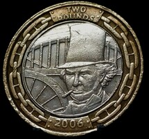 Egyesült Királyság 2 Font, 2006 200. Évfordulő - Isambard Kingdom Brunel születése - Albert- D16B5V