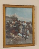 Deák-Ébner Lajos: Baromfivásár papír nyomat