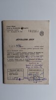 Csepel Csaba merevvázas kerékpár jótállási jegy (1976)