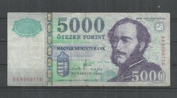 2008.- 5000 forint - használt állapot - BA - 776
