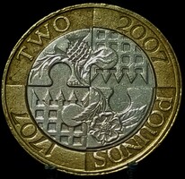 Egyesült Királyság 2 Font, 2007 300. Évforduló - Egyesülési Törvények 1707 D14F5V