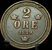 MagySvédország 2 öre, 1889 D03G5V