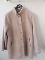 Beautiful plus size light faux leather fur coat, size 46-48, bust 120, length 86