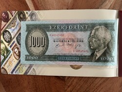 1992-es ezer forintos és ezüst bankjegyveret