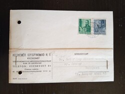 D210614 1943 Kecskeméti Szeszfinomító Rt. – rum- és likőrgyár – céges levlap  Dr.Bélafalvy Albert