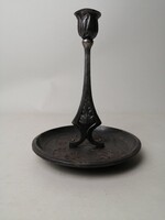 ART NOUVEAU CAST IRON CANDLE HOLDER