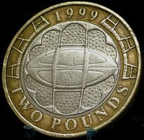 Egyesült Királyság 2 Font, 1999 Rögbi Világkupa D16A1V
