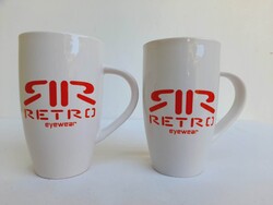 2 db fehér 3 dl-es bögre -RETRO feliratos