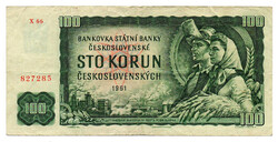 Csehszlovákia 100 Korona Bankjegy 1961 P91 X66 sorozat