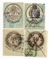 Illetékbélyeg: Magyar állami illetékbélyegek 1868, 1873.