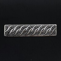 Ezüst filigrán bross, vintage ezüst ékszer, jelzett, art deco kitűző, nagy méret