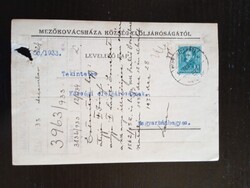 D210662 Mezőkovácsháza–Magyarbánhegyes 1933 – hivatalos levelezőlap, gyámsági ügy