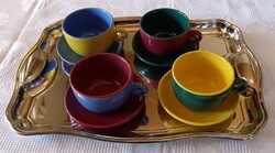 Hungarian Ceramic Coffee Cup Set, 4 pcs