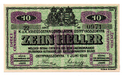 1916 Hollóházi Army Camp 10 Fillér
