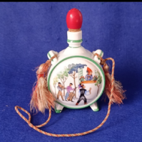 Zsolnay Pécsi Porcelain Miniature Pocket Flask (12 × 8 cm) 1970s