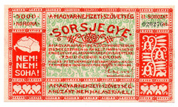A Magyar Nemzeti Szövetség 5000 Korona Irredenta Sorsjegy 1926