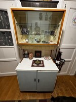 Retró konyhai tálaló/vitrines szekrény + keskeny előszobaszekrény