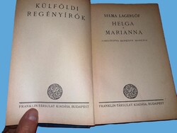 1914.A NOBEL DÍJAS Selma Lagerlöf - Helga / Marianna regény könyv a Franklin-Társulat