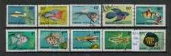 M152 - Akváriumi díszhalak I. teljes sorozat (10 db) - 1962 - Pecsételt  Használt