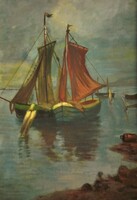 (N) Unknown painter (early 20th century): Harbor