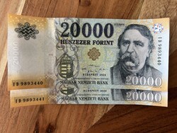 20,000 Forint Banknotes 2020 ID UNC Serial Number Pair
