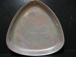 Retro hollóházi porcelán tálka , gyöngyház színű