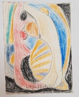 Németh Miklós - 11 x 8 cm kréta, papír