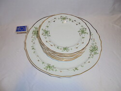 Hollóházi porcelán Erika mintás süteményes készlet - hat személyes