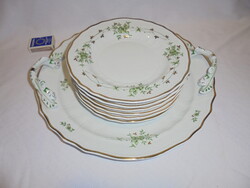 Hollóházi porcelán Erika mintás süteményes készlet - hat személyes