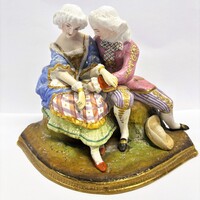 19. századi francia biszkvit porcelán szobor