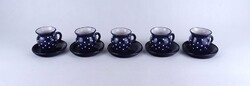 2B368 Retro white dotted blue ceramic coffee set