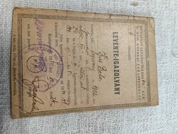 1941-es kiállítású Levente-igazolvány,
