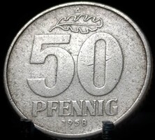 Német Demokratikus Köztársaság 50 pfennig, 1958 B01F2V