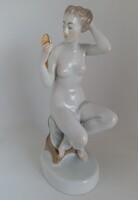 Herendi porcelán tükrös női akt!