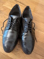 TAMARIS női 37/38-as fekete elegáns, fűzős félcipő ,újszerű
