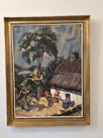 Baranyó Sándor (1920 - 2001) : Udvar eredeti festmény