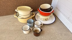 Enamelled Bonyhádi Kőbánya and Other Containers