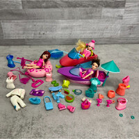 Mattel 2008 Polly Pocket baba, strand és téli sport játék szett