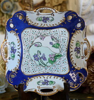 Francia, kézzel festett porcelán kínáló, asztalközép, T.Limonges