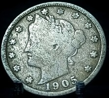 Amerikai Egyesült Államok 5 cent, 1905 Liberty Nickel B05F3V