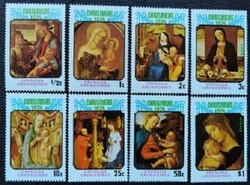 KS745 / Grenada Grenadines 1974 Karácsony - "Madonna és gyermek" festmények postatiszta bélyegsor