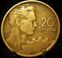 Jugoszlávia 20 Dinár, 1955 C02E1V