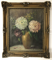 Very Old, Beautiful Still Life on Oil/Canvas