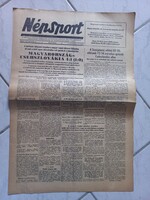 Népsport 1954. október 25. Magyarország–Csehszlovákia 4:1 Aranycsapat Puskás Kocsis