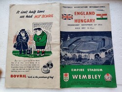 1953 Original Program Booklet of the Gold Team's Wembley Victory