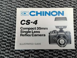 Chinon CS-4 tükörreflexes (SLR) analóg fényképezőgép eredeti, angol nyelvű, illusztrált használati ú